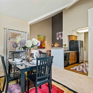 dining and kitchen area