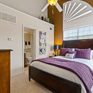 bedroom with large window