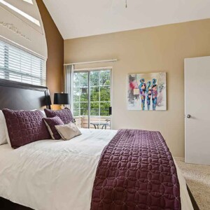 bedroom with walkout patio