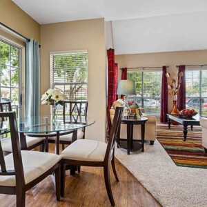 open living dining area