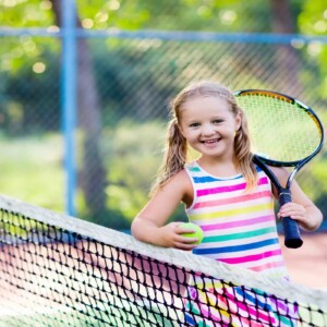 girl on a tennis court