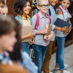 happy school children