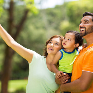 family on a nature walk